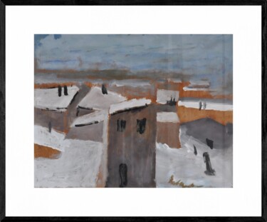 Painting titled "Snow on roofs / Nev…" by Tonino Gottarelli, Original Artwork, Acrylic