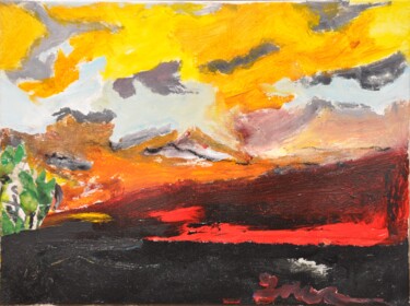 Painting titled "Cielo al tramonto" by Tonino Gottarelli, Original Artwork, Acrylic