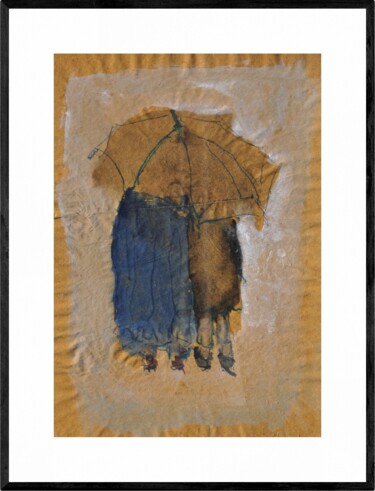 Dessin intitulée "In the rain , origi…" par Tonino Gottarelli, Œuvre d'art originale, Tempera
