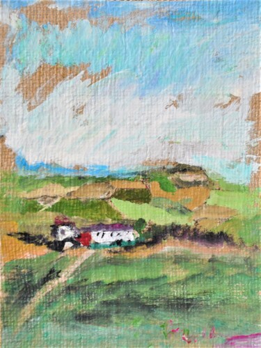 Painting titled "Where houses are dw…" by Tonino Gottarelli, Original Artwork, Acrylic