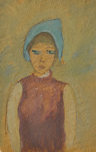 Pintura intitulada "The blue bonnet / L…" por Tonino Gottarelli, Obras de arte originais, Têmpera