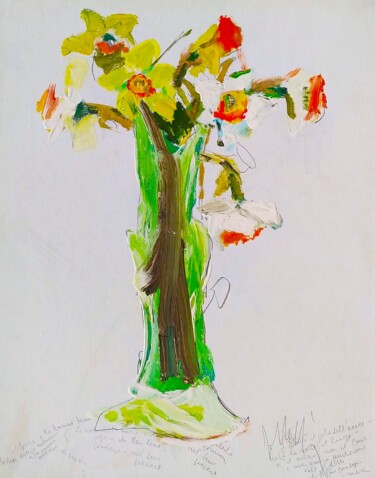 Peinture intitulée "The last daffodils…" par Tonino Gottarelli, Œuvre d'art originale, Acrylique