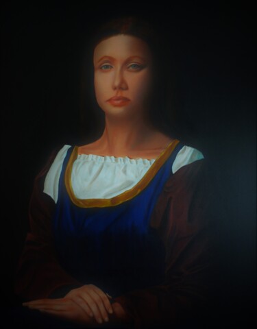 Malerei mit dem Titel "mona" von Antonio Brusadelli, Original-Kunstwerk, Öl Auf Aluminium montiert