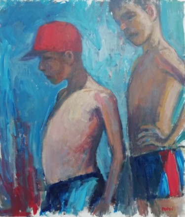 Schilderij getiteld "Observers" door Toni Popov, Origineel Kunstwerk, Acryl