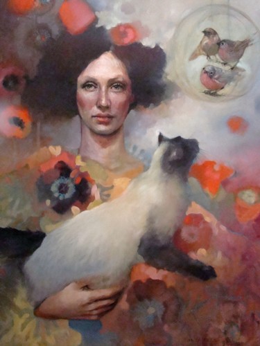 Painting titled "Bird Watching" by Tonja Sell, Original Artwork