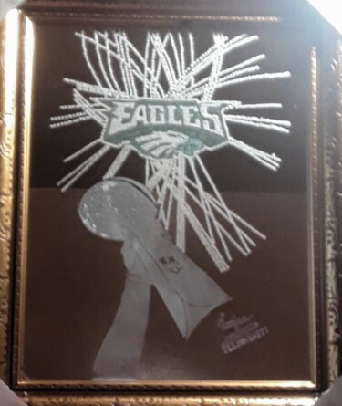 「Superbowl Trophy Tr…」というタイトルの絵画 Tonjua Lylesによって, オリジナルのアートワーク, アクリル