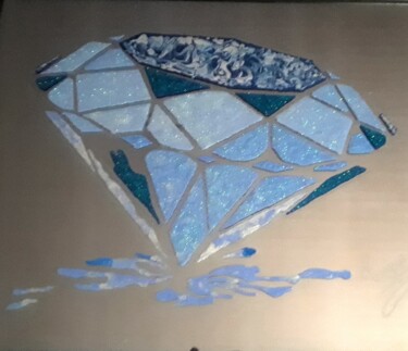 Peinture intitulée "Blue Diamond" par Tonjua Lyles, Œuvre d'art originale, Acrylique