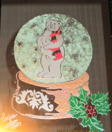 Painting titled "Polar Bear Snow Glo…" by Tonjua Lyles, Original Artwork, Acrylic