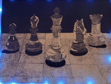 Drawing titled "Your Move" by Tonjua Lyles, Original Artwork, Scratchboard