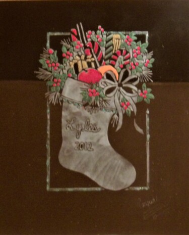 Painting titled "Christmas Stocking" by Tonjua Lyles, Original Artwork, Acrylic