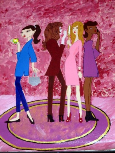 Картина под названием "Girls of a Certain…" - Tonjua Lyles, Подлинное произведение искусства, Акрил