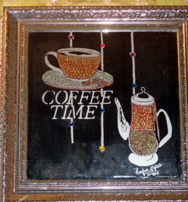 Schilderij getiteld "Coffee Time" door Tonjua Lyles, Origineel Kunstwerk, Acryl