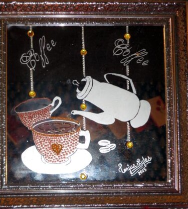 Schilderij getiteld "Coffee" door Tonjua Lyles, Origineel Kunstwerk