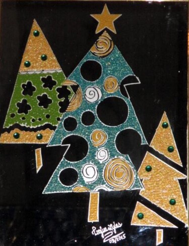 Pittura intitolato "O Christmas Trees!" da Tonjua Lyles, Opera d'arte originale, Acrilico