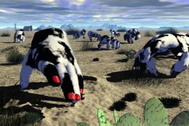 Arte digitale intitolato "heard of cowhands ?" da J Tonkin, Opera d'arte originale, Modellazione 3D