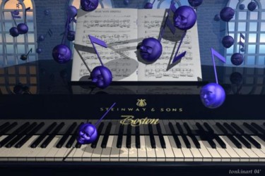 Arte digitale intitolato "face the music" da J Tonkin, Opera d'arte originale, Modellazione 3D
