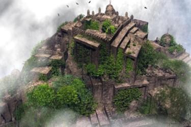 Arte digital titulada "fortress in the clo…" por J Tonkin, Obra de arte original, Modelado 3D
