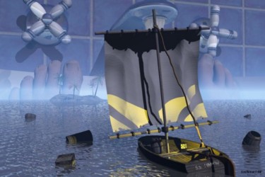 Arts numériques intitulée "the skippers tub" par J Tonkin, Œuvre d'art originale, Modélisation 3D