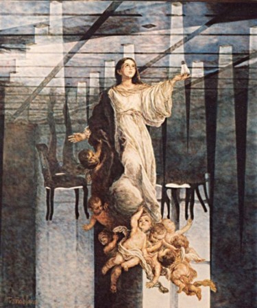 Pintura titulada "Nuestra señora de l…" por Toño Blanco, Obra de arte original