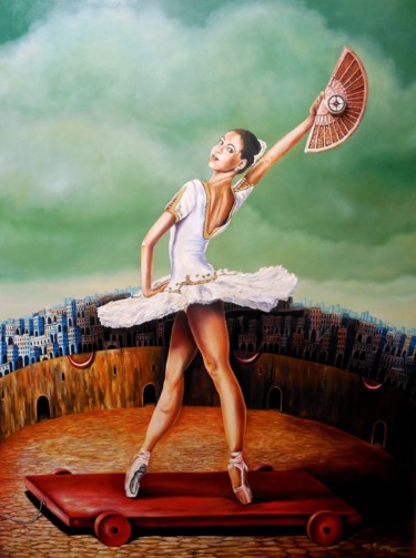 Schilderij getiteld "The throphy" door Tony Rodriguez(Juan Antonio Rodriguez Ol, Origineel Kunstwerk, Olie