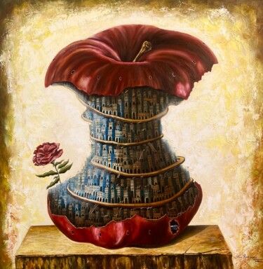 Pittura intitolato "The Forbidden fruit" da Tony Rodriguez(Juan Antonio Rodriguez Ol, Opera d'arte originale, Olio