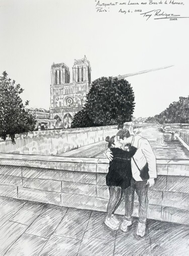 Рисунок под названием "Drawings from Paris" - Tony Rodriguez(Juan Antonio Rodriguez Ol, Подлинное произведение искусства, Ка…