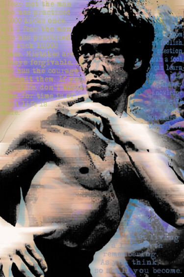 Painting titled "Bruce Lee" by Tony Rubino, Original Artwork, Acrylic