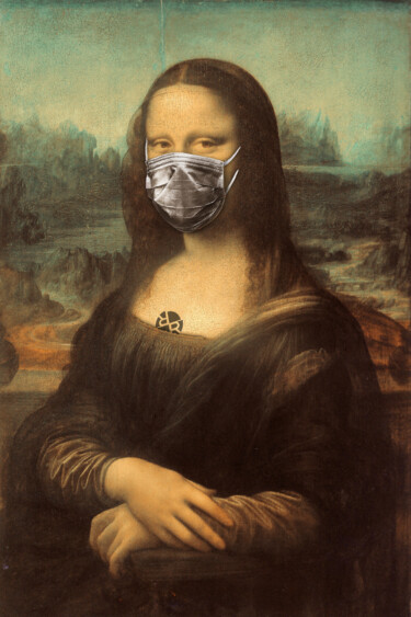 Malerei mit dem Titel "Mona Lisa Corona Vi…" von Tony Rubino, Original-Kunstwerk, Acryl