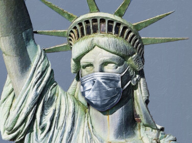 Malerei mit dem Titel "Statue Of Liberty C…" von Tony Rubino, Original-Kunstwerk, Acryl