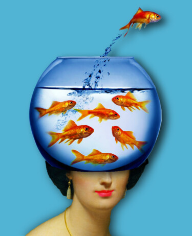 제목이 "Gold Fish Bowl Woma…"인 미술작품 Tony Rubino로, 원작, 아크릴