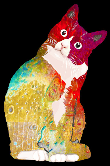 Malarstwo zatytułowany „Pop Cat Kitten Feli…” autorstwa Tony Rubino, Oryginalna praca, Akryl