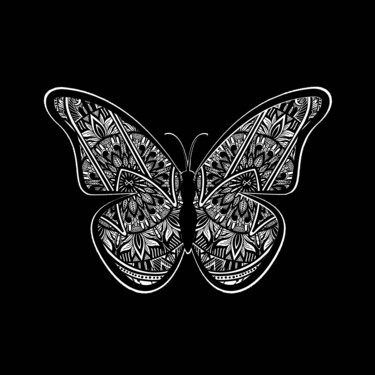 Malarstwo zatytułowany „Rubino Butterfly” autorstwa Tony Rubino, Oryginalna praca, Akryl Zamontowany na Drewniana rama noszy