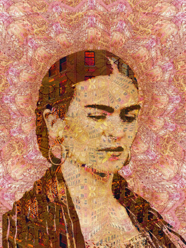 Malerei mit dem Titel "Frida Kahlo City Ar…" von Tony Rubino, Original-Kunstwerk, Acryl Auf Keilrahmen aus Holz montiert
