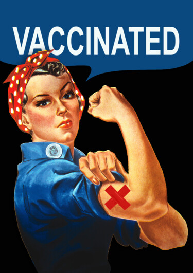 Painting titled "Vaccine Vaccinated…" by Tony Rubino, Original Artwork, Acrylic Mounted on Wood Stretcher frame