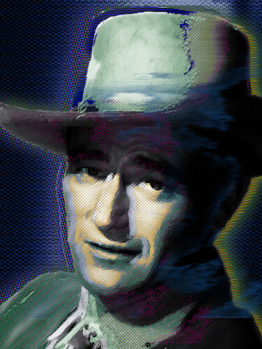 Pintura titulada "Young John Wayne Po…" por Tony Rubino, Obra de arte original, Acrílico Montado en Bastidor de camilla de m…