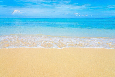 Картина под названием "Beach Wave Ocean Se…" - Tony Rubino, Подлинное произведение искусства, Акрил Установлен на Деревянная…