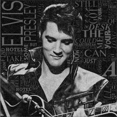 Painting titled "Elvis Heartbreak Ho…" by Tony Rubino, Original Artwork, Acrylic Mounted on Wood Stretcher frame
