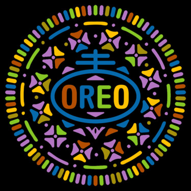 Malerei mit dem Titel "Oreo Cookie 3" von Tony Rubino, Original-Kunstwerk, Acryl Auf Keilrahmen aus Holz montiert