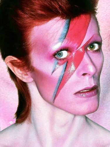 Картина под названием "David Bowie Pop 2" - Tony Rubino, Подлинное произведение искусства, Акрил Установлен на Деревянная ра…