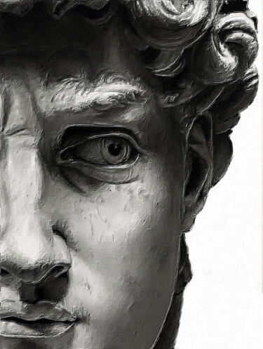 Painting titled "David Michelangelo…" by Tony Rubino, Original Artwork, Acrylic Mounted on Wood Stretcher frame