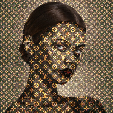 Painting titled "louis vuitton Woman…" by Tony Rubino, Original Artwork, Acrylic Mounted on Wood Stretcher frame