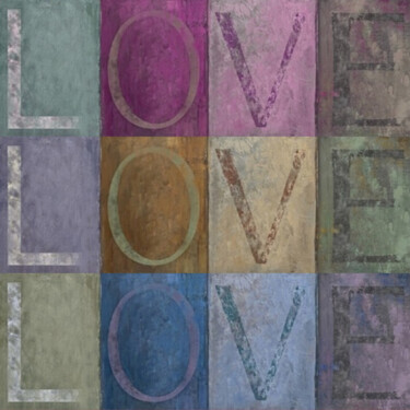 Painting titled "Love Love Love" by Tony Rubino, Original Artwork, Acrylic Mounted on Wood Stretcher frame