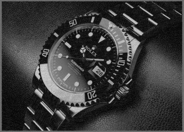 "Rolex Drawing Acryl…" başlıklı Tablo Tony Rubino tarafından, Orijinal sanat, Akrilik Ahşap Sedye çerçevesi üzerine monte ed…