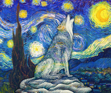 Картина под названием "Vincent van Gogh St…" - Tony Rubino, Подлинное произведение искусства, Акрил Установлен на Деревянная…
