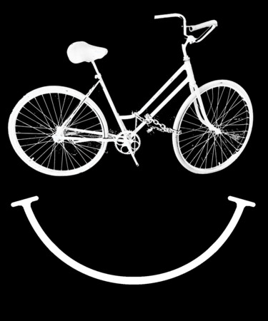 Malarstwo zatytułowany „Bike Bicycle Smile…” autorstwa Tony Rubino, Oryginalna praca, Akryl Zamontowany na Drewniana rama no…