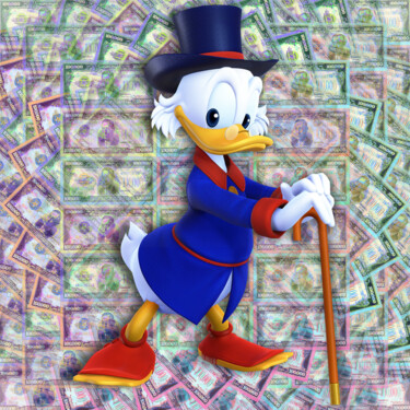 Pittura intitolato "Scrooge McDuck Mone…" da Tony Rubino, Opera d'arte originale, Acrilico Montato su Telaio per barella in…