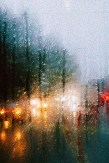 Pittura intitolato "Rain Drops New York…" da Tony Rubino, Opera d'arte originale, Acrilico Montato su Telaio per barella in…