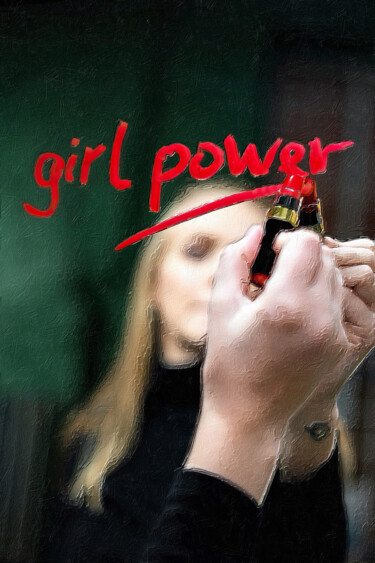 Painting titled "Girl Power Woman Li…" by Tony Rubino, Original Artwork, Acrylic Mounted on Wood Stretcher frame