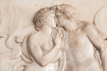 Pittura intitolato "Kissing Frieze Stat…" da Tony Rubino, Opera d'arte originale, Acrilico Montato su Telaio per barella in…