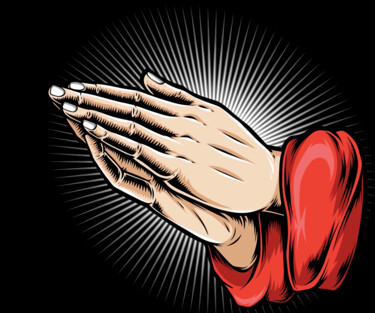 "Praying Hands Spiri…" başlıklı Tablo Tony Rubino tarafından, Orijinal sanat, Akrilik Ahşap Sedye çerçevesi üzerine monte ed…